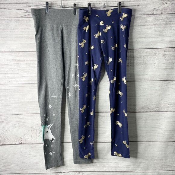 JUSTICE leggings white gold unicorns girl's size 14‎ - Picture 1 of 5